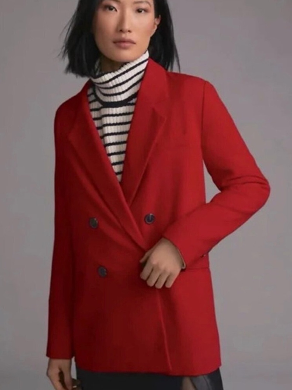 Maeve by Anthropologie Double Breasted Blazer Red Women